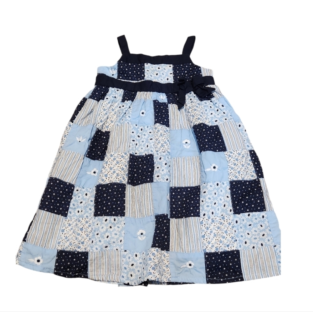 2007 Janie and Jack Toddler Girl's Blue Skies Patchwork Floral Dress 18-24 Month - Picture 3 of 13